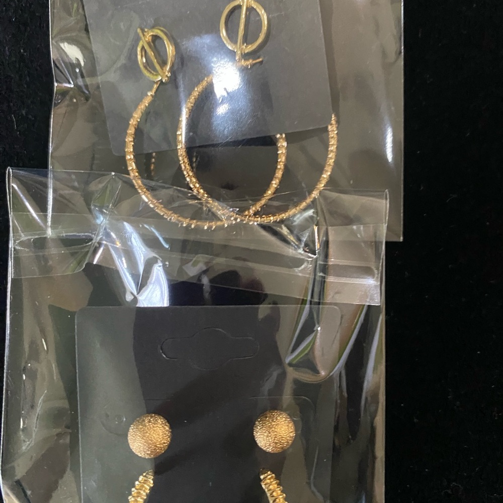 Elegant Gold Hoop and Stud Earring Set